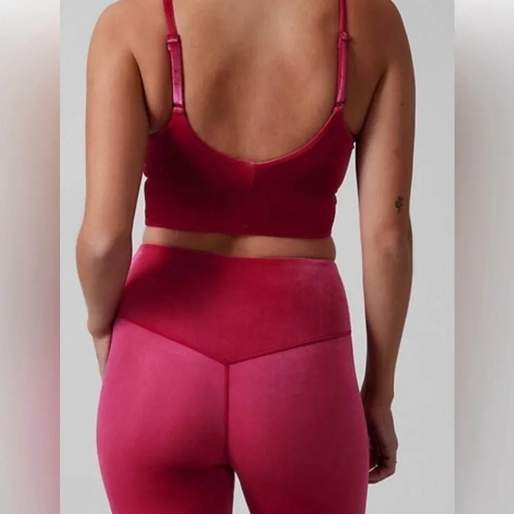 Athleta XXS Elation Velvet Tight Legging - Class Pink - SOFT - NWT